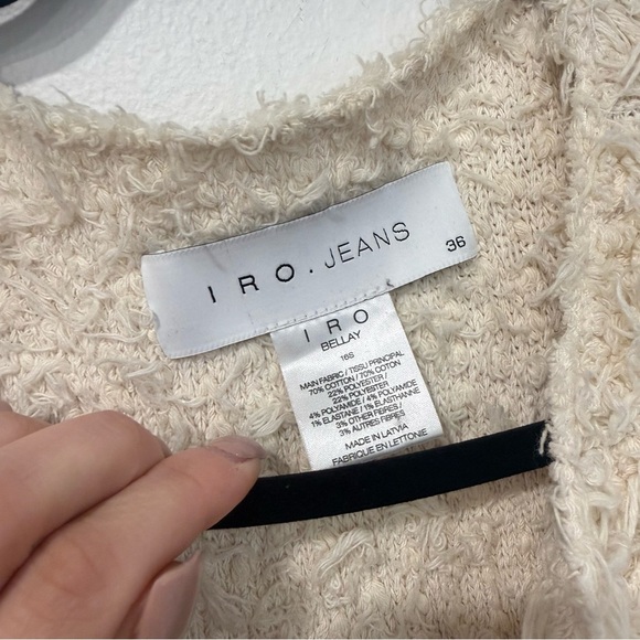 IRO Jeans Ecru Bellay Fringe Vest 36/S - Picture 3 of 4